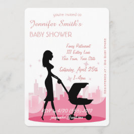 Metro City Girl Modern Baby Shower Einladungen