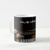 Metro crossing Bir-Hakeim bridge at night Kaffeetasse (Vorderseite Links)