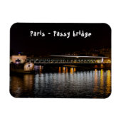 Metro crossing Bir-Hakeim bridge at night Magnet (Horizontal)