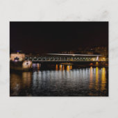 Metro crossing Bir-Hakeim bridge at night Postkarte (Vorderseite)