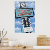 Metro Diner auf der Route 66 Retro Neon Print Poster (Küche)