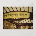 Metro Entrance Postkarte<br><div class="desc">Vintage styled fotogray of the Subway entrance sign in Paris,  Frankreich</div>