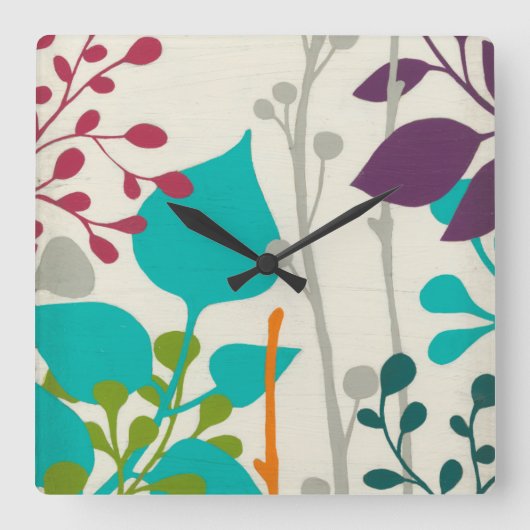 Metro Garden III Quadratische Wanduhr (Vorderseite)