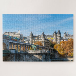 Metro in Pont de Bir-Hakeim - Paris, Frankreich Puzzle
