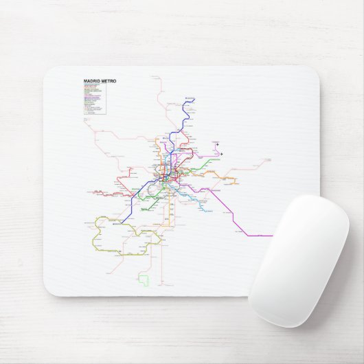 Metro-Karte Madrids (Spanien) Mousepad (Mit Mouse)