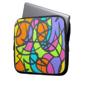 Metro-Mond - abstrakte Kunst handgemalt Laptopschutzhülle (Vorderseite Links)