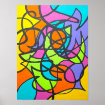 Metro Moon Abstrakt Art handbemalt