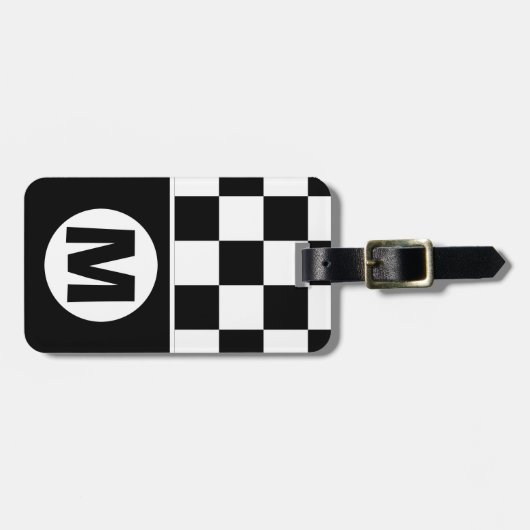 Metro Retro Mit Monogramm Gepäckanhänger (Vorderseite horizontal)