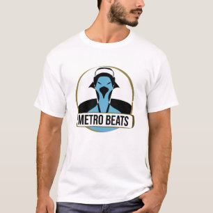 Metro schlägt Illustration der Taube mit Kopfhörer T-Shirt