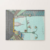 Metro Stopp Manhattan NYC Whimsical Illustration Puzzle (Horizontal)