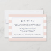 Metro Strip Empfang Card | Rose und Marine Einladung (Vorderseite)