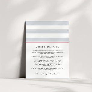 Metro Strip Guest Information Card   Cranberry Begleitkarte