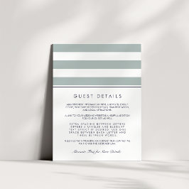 Metro Strip Guest Information Card | Gray Jade Begleitkarte