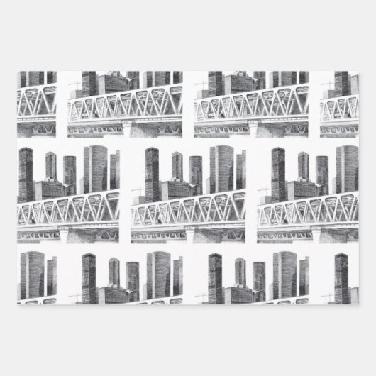 Metrobrücke zeichnend Stift Geschenkpapier Set (Vorderseite 2)
