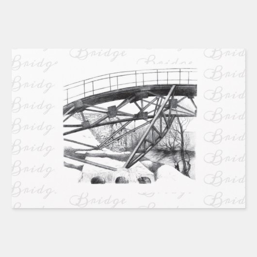 Metrobrücke zeichnend Stift Geschenkpapier Set (Vorderseite)