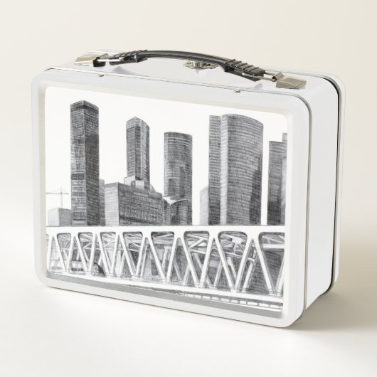 Metrobrücke zeichnend Stift Metall Brotdose (Rückseite)