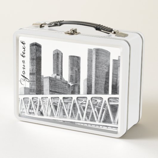 Metrobrücke zeichnend Stift Metall Brotdose (Vorderseite)