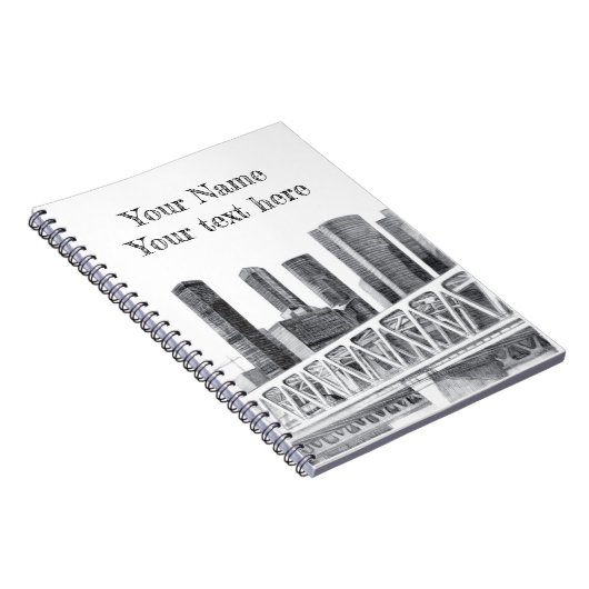 Metrobrücke zeichnend Stift Notizblock (Rechte Seite)