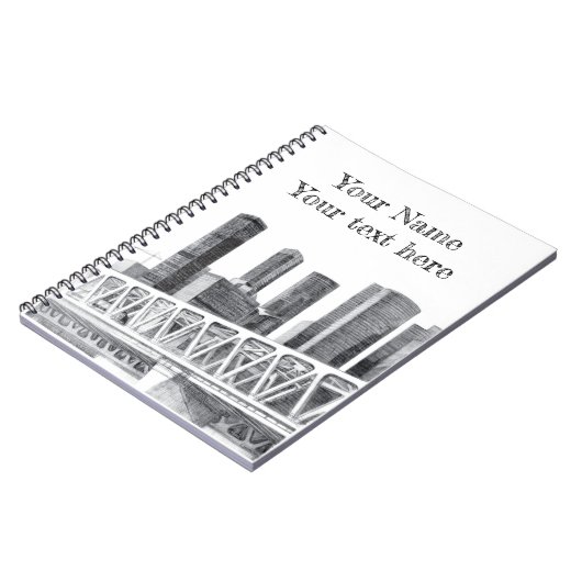 Metrobrücke zeichnend Stift Notizblock (Linke Seite)