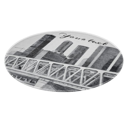 Metrobrücke zeichnend Stift Schneidebrett (Ecke)