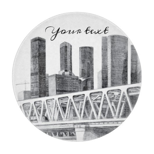 Metrobrücke zeichnend Stift Schneidebrett (Vorderseite)