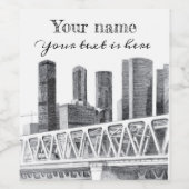 Metrobrücke zeichnend Stift Weinetikett (Einzelnes Label)