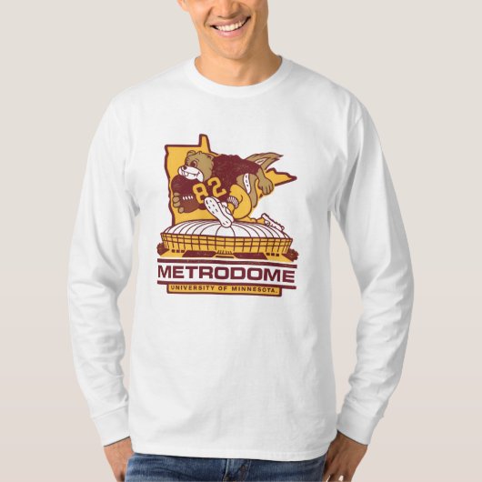 Metrodome Retro Gopher Fußball T-Shirt (Vorderseite)
