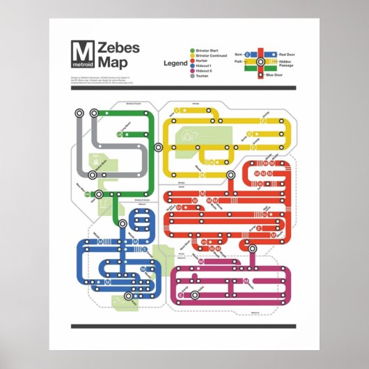 Metroid Metroid NES Maps Serie Poster (Vorne)