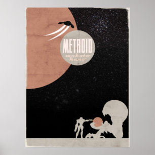 Metroid-Minimalistisch-Videospiele Poster