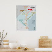 Metrokarte Connecticut Poster (Küche)