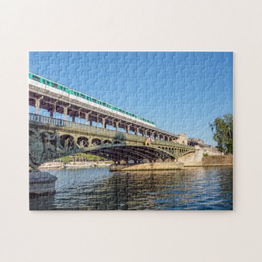 Metrolinie Luft über die Brücke Bir Hakeim - Paris Puzzle (Horizontal)