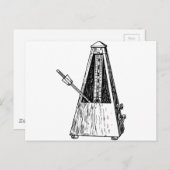 Metronom zeichnend. Timekeeper Postkarte (Vorne/Hinten)