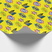 Metropole Gelb und Blau Geschenkpapier (Ecke)