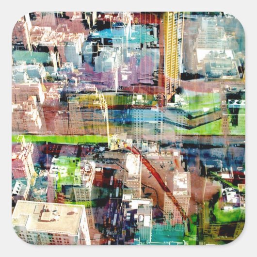 Metropole II Quadratischer Aufkleber (Vorderseite)