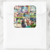 Metropole II Quadratischer Aufkleber (Tasche)