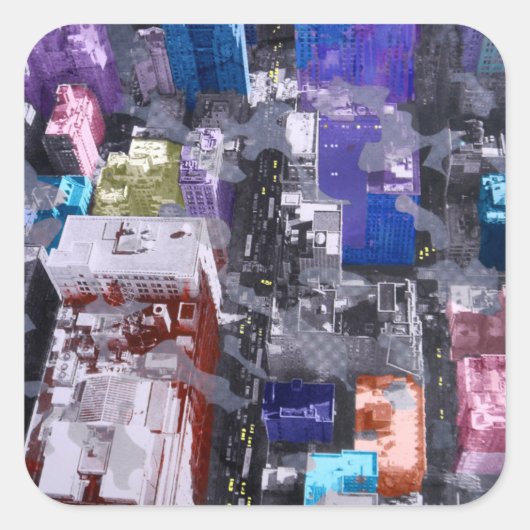 Metropole III Quadratischer Aufkleber (Vorderseite)