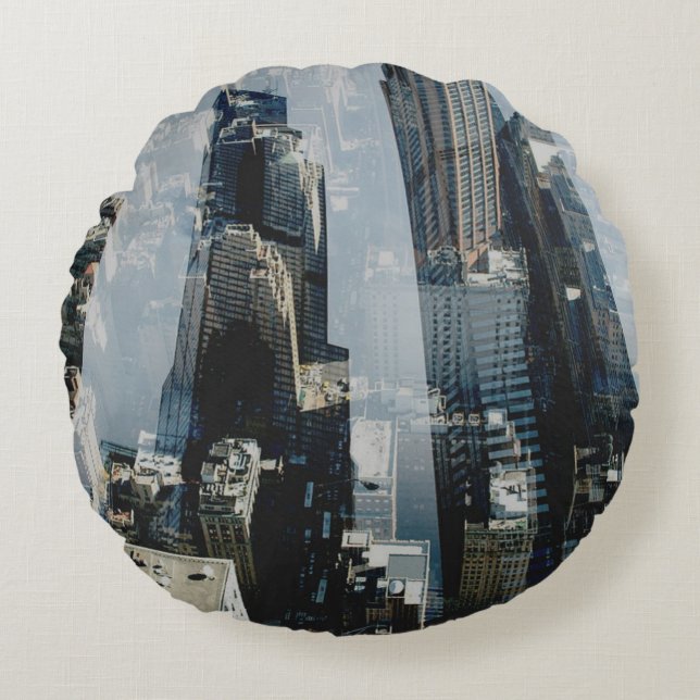 Metropole III Rundes Kissen (Vorderseite)