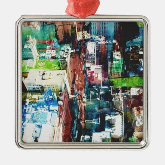 Metropole Silbernes Ornament (Vorne)