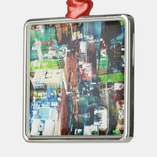 Metropole Silbernes Ornament (Links)