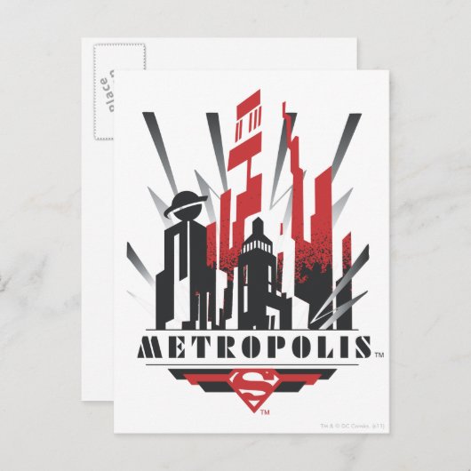 Metropolis Art Deco Postkarte (Vorne/Hinten)