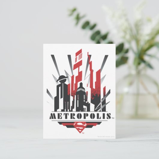 Metropolis Art Deco Postkarte (Stehend Vorderseite)