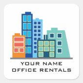 Metropolis-Aufkleber für den Markt für reales städ Quadratischer Aufkleber (Vorderseite)