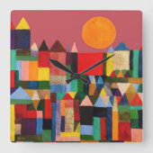 METROPOLIS CASTLE UND SONNE QUADRATISCHE WANDUHR (Vorderseite)