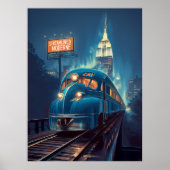 Metropolis Express | Art Deco New York Train Poster (Vorne)