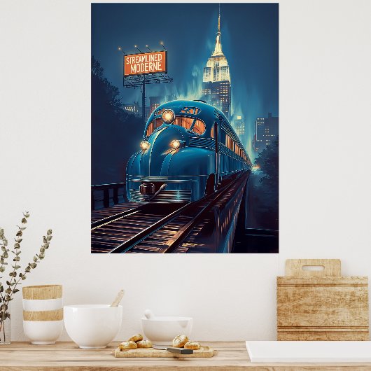 Metropolis Express | Art Deco New York Train Poster (Küche)