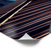 Metropolis Express | Art Deco New York Train Poster (Ecke)