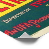 METROPOLIS, geleitet von Fritz Lang 1927 Hollywood Poster (Ecke)