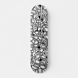 Metropolis II - Schwarz auf Weiß Skateboard