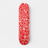Metropolis II - Weißes Rot Skateboard (Vorne)