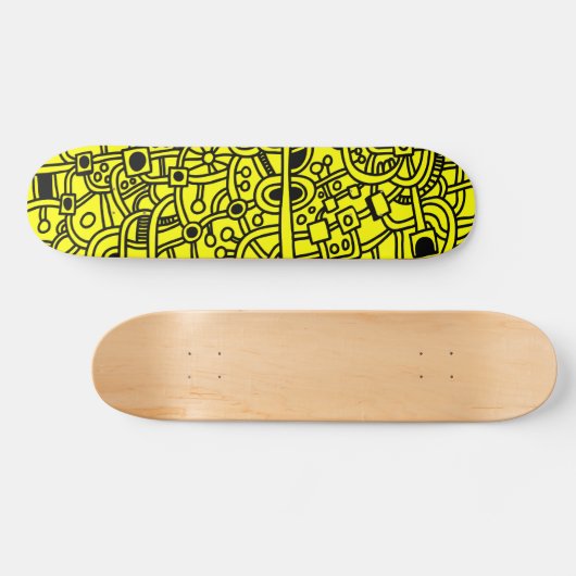 Metropolis III - Gelb schwarz Skateboard (Horizontal)
